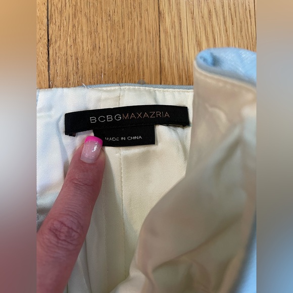 Women’s Elegant BCBGMaxAzria Light Blue Strapless Sequin Dress - Picture 9 of 15